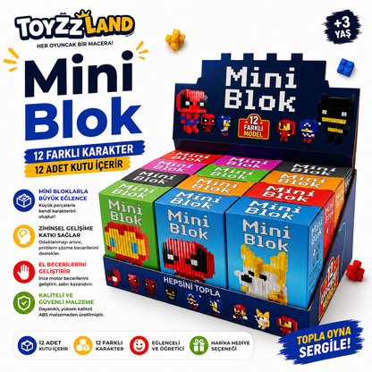 Toyzzland 12 Farklı Karakter Mini Blok Seti