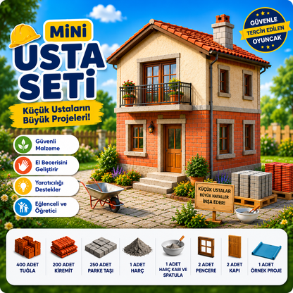 Mini Usta Yapı Seti – Gerçek Tuğlalı İnşaat Oyuncağı