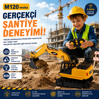 Uzaktan Kumandalı Şarjlı 360° Dönebilen Işıklı Ekskavatör Kepçe