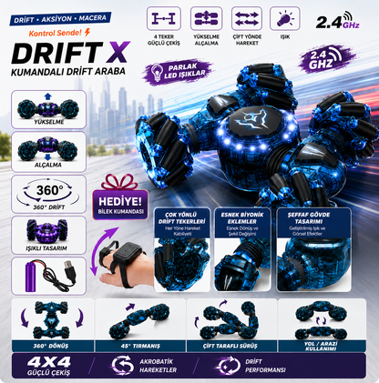 ToyzzLand Şarjlı 4x4 Uzaktan Kumandalı Drift Araba