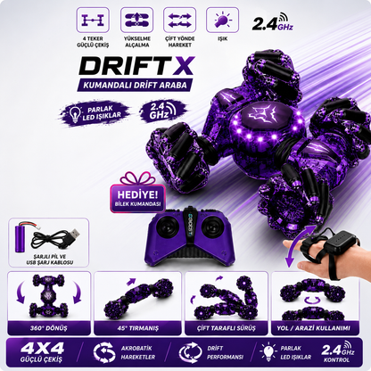 ToyzzLand Şarjlı 4x4 Uzaktan Kumandalı Drift Araba